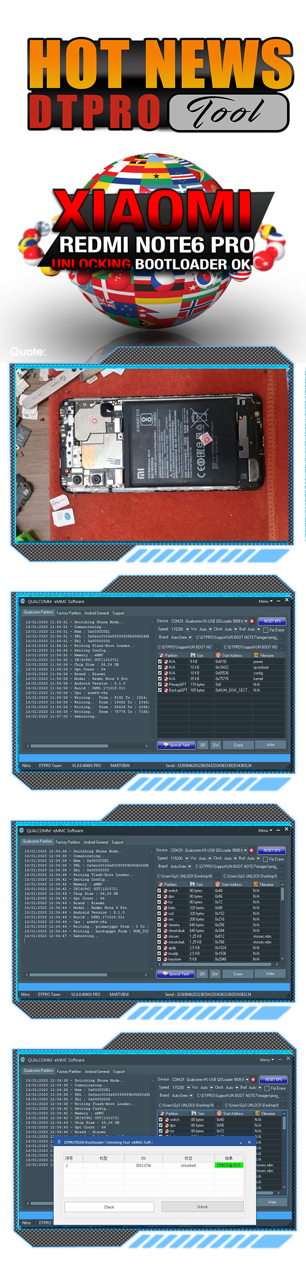 Xiaomi Redmi Note6 Pro Writing Engineer Unlocking Bootloader Files Done Unlock Ok No Auth Ok Martview Forum