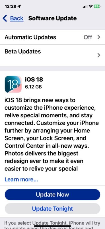 iOS 18 update is available to download now