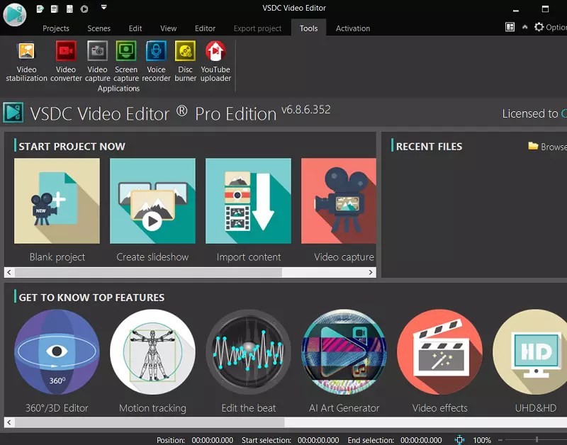 VSDC Video Editor Pro UI