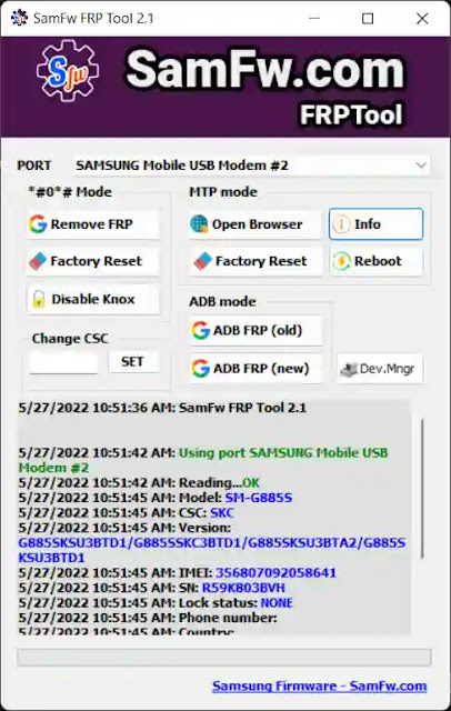 SamFw FRP Tool 2.2 - Remove Samsung FRP one click SamFw FRP Tool 2.2 - Remove Samsung FRP one click