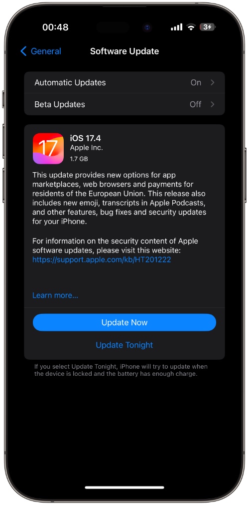 Download iOS 17.4